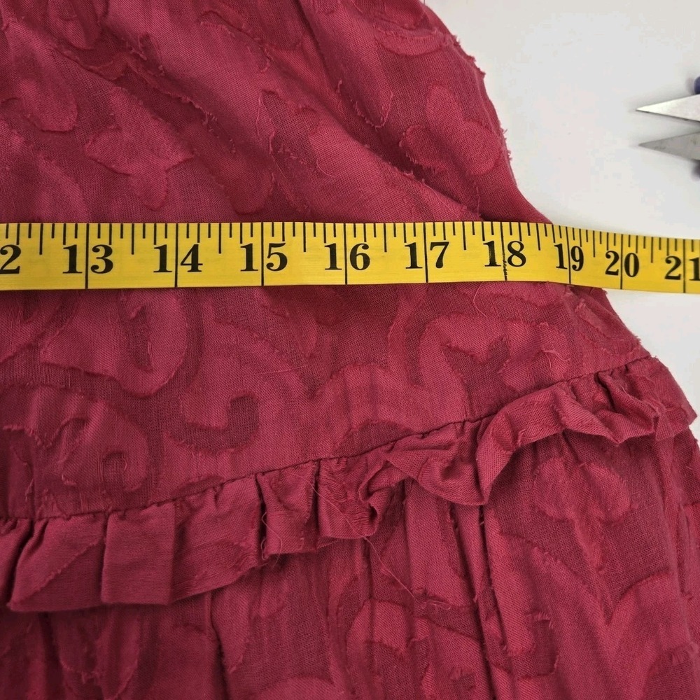 Anthropologie Hot Pink Tiered Ruffle Maxi Dress Size XL Cotton Euro Summer Boho - Picture 11 of 12